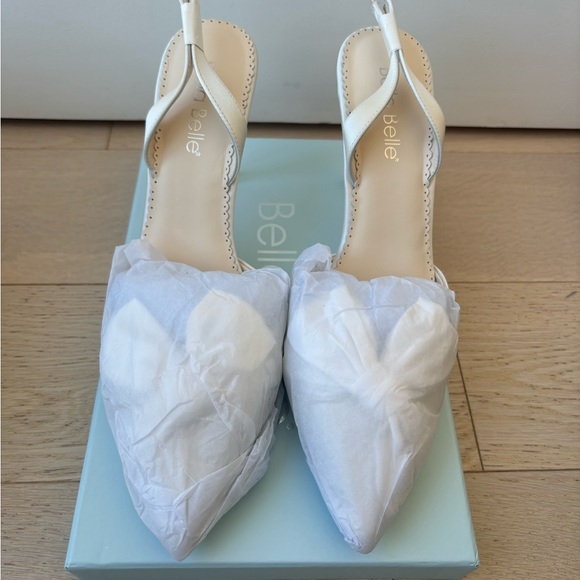 NIB Bella Belle Reese Pointed Toe Wedding Slingback Heels with Bow - Picture 6 of 10